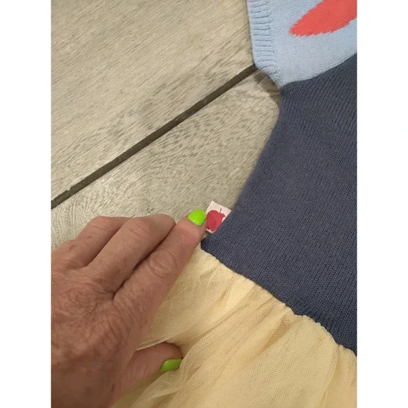 Disney Princess Snow White Tutu Dress Girls 4T Blue Yellow Sweater Tulle - Picture 6 of 6